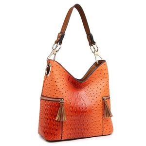 Ostrich/ Croco Style Hobo